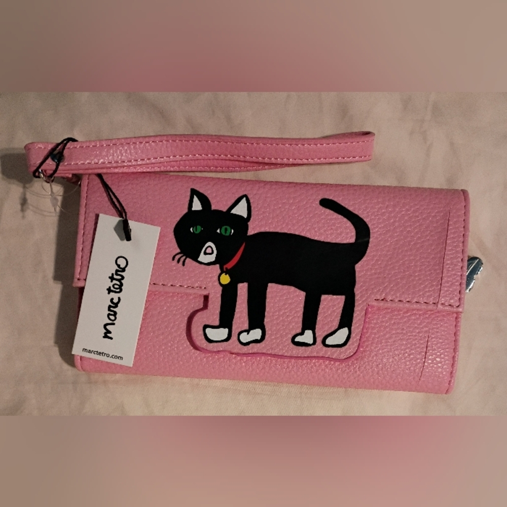 New and Unused Marc Tetro Pink Cat Wallet For Girls and Women